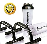Push up Bar Training Kit By Power of Physique. Achieve the Perfect Push up Using This Premium Training Kit Featuring a Protein Bottle & Gym Towel Its Your Ultimate Kit to Achieve Those Body Muscles