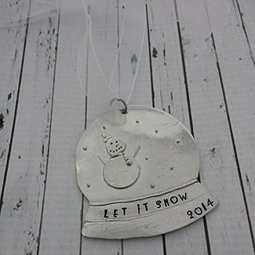 Custom Christmas Ornament - Hand Stamped Ornament - Let it Snow Ornament - Snow Globe Ornament