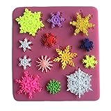 Snowflake Decoration Mould for Icing, Chocolate, Fondant, Butter, Resin, Cabochon, Polymer Clay, fimo, gum paste, PMC, Wax, Soap Mold, Assorted Colors