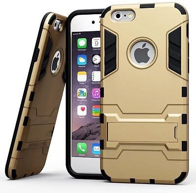 Rose Gold Rugged Case Shockproof Rugged Hybrid Rubber Hard Cover Case for iPhone 5-5S-5SE (Gold)