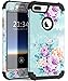 iPhone 8 Plus Case, iPhone 7 Plus case PIXIU Three Layer Heavy Duty Hybrid Sturdy Armor Shockproof Protective Phone Cover Cases for Apple iPhone 8 Plus/7 Plus(Peonies)