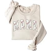 GVABRLN Baseball Mom Sweatshirt Women Baseball Mama Graphic Long Sleeve Shirts Sports Mama Crewneck Pullover Sweater