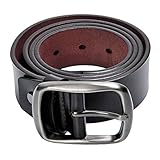Kingstar Men's Brown Leather Casual Jean Belt,38mm Smooth Reversible Ratchet bridle Dress belts with Adjustable Single-prong Buckle
