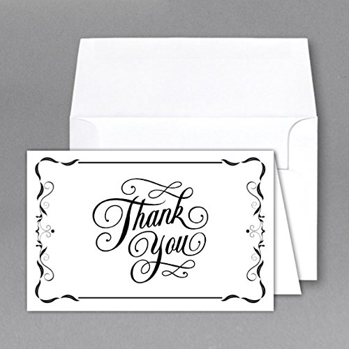 Thank You Greeting Cards & Envelopes 25 Per Pack. (5 x 7