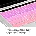 Dongke Ultra Thin Gradient Color Silicone Keyboard Protector Cover Skin for New Version MacBook Pro 13 (A1706) & MacBook Pro 15 (A1707) with Muti-Touch Bar (2017 & 2016 Release) (Gradient Pink)