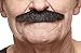 Mustaches Self Adhesive Fake Mustache, Novelty, Policeman False Facial Hair, Costume Accessory for Adults, Black Lustrous Color