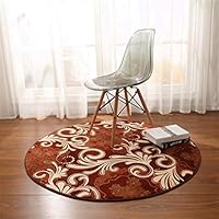 MOXIC Soft Paisley Round Area Rugs Living Room Bedroom Children Crawl Rug Bohemia Coral Fleece Anti-Slip Carpet Bathroom Mats Circular Modern Home Decorate Nursery Runners 4