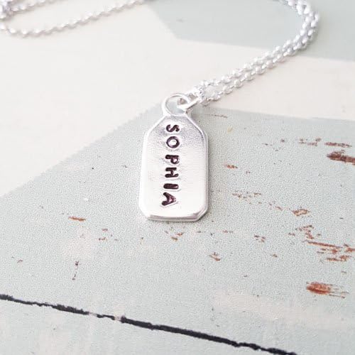 Personalized Sterling Silver Bar Name "SOPHIA" Necklace