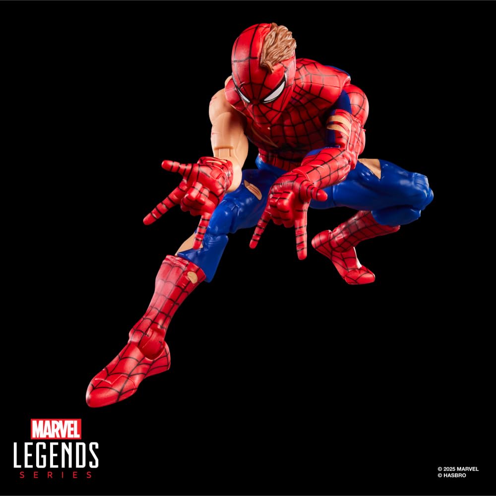 Spider-Man Marvel Legends Series Magic: The Gathering Battle-Damaged, 6-Inch Action Figure Toy & Exclusive Foil Collectible Card Game Trading Card