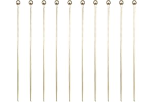 INSPIRELLE 100PCS Gold Plated Brass Ball Head Pins 22 Gauge Satin Pins for DIY Jewelry Making Findings - 50mm (2 Inch) Long