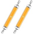 R7S LED Bulb 118MM, Dimmable J Type 118MM Double Ended LED Lights, 20W R7S Base 150W Halogen Floodlight Replacement, 118mm R7S T3 LED for Garage Speciality Lighting Floor Lamps Warm White, 2-Pack