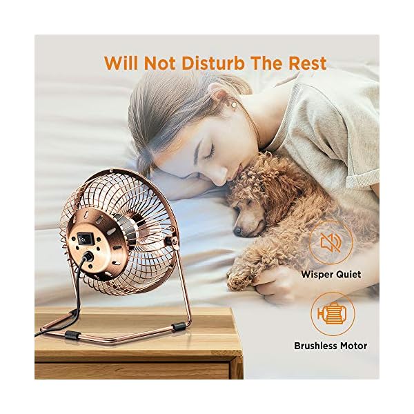EasyAcc-USB-Desk-Fan-5-Inch-Desktop-Silent-Fan-Air-Circulator-2-Speeds-360-Rotation-Brushless-Motor-Noiseless-for-Home-and-Office-Laptop-Notebook-PC-Desk-Table-Fan-Metal-Brone EasyAcc USB Desk Fan 5 Inch Desktop Silent Fan Air Circulator 2 Speeds 360° Rotation Brushless Motor Noiseless for Home…