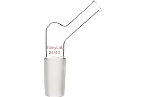 stonylab Angled Glass Adapter, Borosilicate Glass Pour Out Adapter with 24/40 Standard Inner Joint Liquid Pouring Adapter for Laboratory Lab Supply