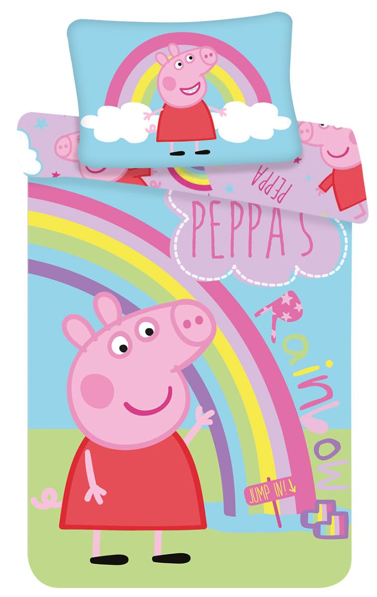 Jerry Fabrics PEP016 Peppa Pig Baby Bedding Set, 100 x 135 cm
