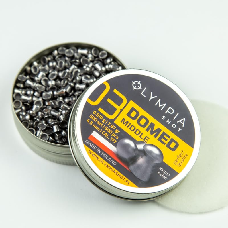 Olympia Shot | Domed Middle | .177/4.5mm Airgun Pellet | 0.510g/7.87gn | 500 pack