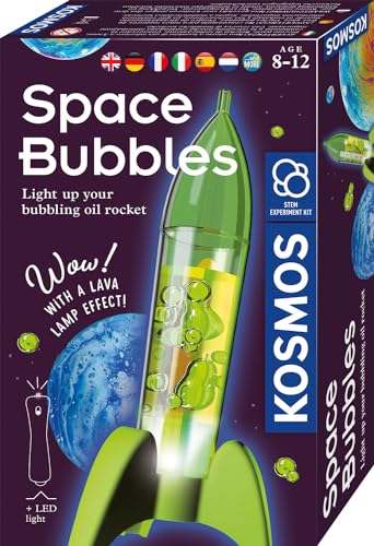 KOSMOS 617356 Space Bubbles, Mini Lampe à Lave avec fusées à fabriquer soi-même, kit d'expériences pour Les Enfants à partir de 8 Ans, expérience à emporter, Cadeau pour l'anniversaire des Enfants
