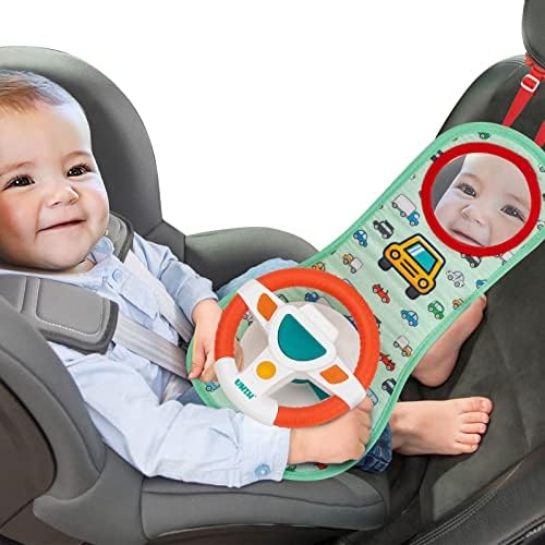 UNIH Baby Car Seat Toys for Infants with Mirror, Carseat Toys