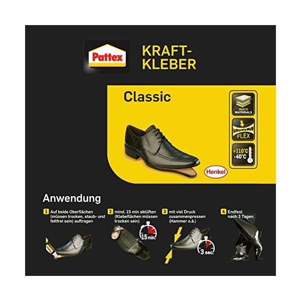 Pattex Kraftkleber Classic, extrem starker Kleber für höchste Festigkeit, Alleskleber für den universellen Einsatz… – Bild 4