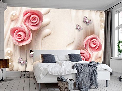 image for 350X260Cm, 3D Wallpaper Photo Wallpaper Living Room Mural Pearl Rose B