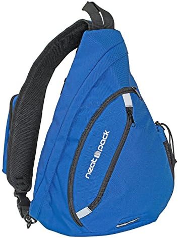 Versatile Canvas Sling Bag / Travel Backpack | Wear Over Shoulder or Crossbody (Blue)