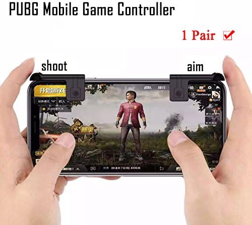 PUBG Mobile Game Controller [Upgrade Version] Autra Fire Button and Aim Key Joystick Shooter Control Game Gun Trigger for Rules of Survival, Sensitive Shooting iPhone, Android, IOS (1 Pair)