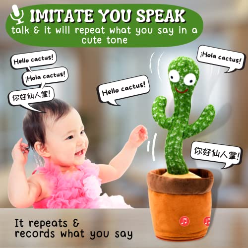 ZeenKind Dancing Talking Cactus Mimicking Toy Chinese Spanish Multi