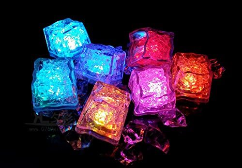 Ezerbery 12 pcs LED Ice Cubes Color Changing Light Multicolor Decorative LED Flash Light Submersible Liquid Sensor LED Glow Light for Wedding Party Bar Club Champagne Tower Holiday Decoration