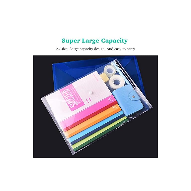 Clear Document Folders Transparent Filing Envelopes Waterproof Plastic