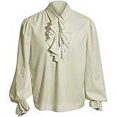 Bbalizko Mens Pirate Shirt Ruffle Victorian Renaissance Steampunk Vampire Poet Shirts Gothic Medieval Costume
