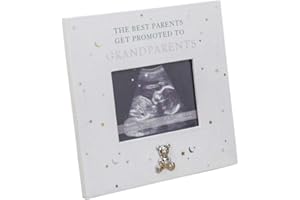 Happy Homewares The Best Parents Get Promoted to Grandparents Frame with Gold and Silver Stars