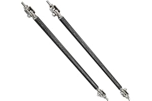 ILOVO 2PCS Adjustable Carbon Front Black Bumper Lip Splitter Strut Rod Tie Support Bars Replacement fit for Universal 150mm/5.91”