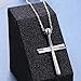 DAOCHONG S925 Sterling Silver Baseball Softball Baptism First Communion Inspirational Cross Pendant Necklace Silver for Boy Men