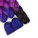 SuCoo Synthetic Braiding Hair Extensions 3 Tone Hair Braids High Temperature Ombre Jumbo Crochet Twist Hair Braiding With Small Free Gifts 24inch 3pcs/lot(Black/Purplish Red/Sapphire Blue)