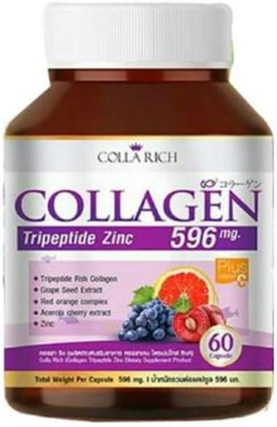 Amazon Com Colla Rich Collagen Tripeptide Fish Collagen Grape Seed Red Orange Acerola Cherry Zinc Reduce Wrinkle All Skin Health Problems By Jn Health Personal Care