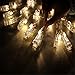 LED Photo Clips String Light, Christmas Lights, USB Powered, 12 Ft, 30 LED Clip Lights, Warm white - for Hanging Photos Paintings Pictures Card and Memos