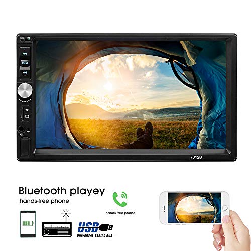 Youyuekeji 2 Din Car Radio 7'' Car Stereo Bluetooth Mirror Link for Android/iPhone Reverse Camera Car Multimedia Player FM Radio Steering Wheel Control Learning Audio Stereo MP3 MP5 USB TF FM USB