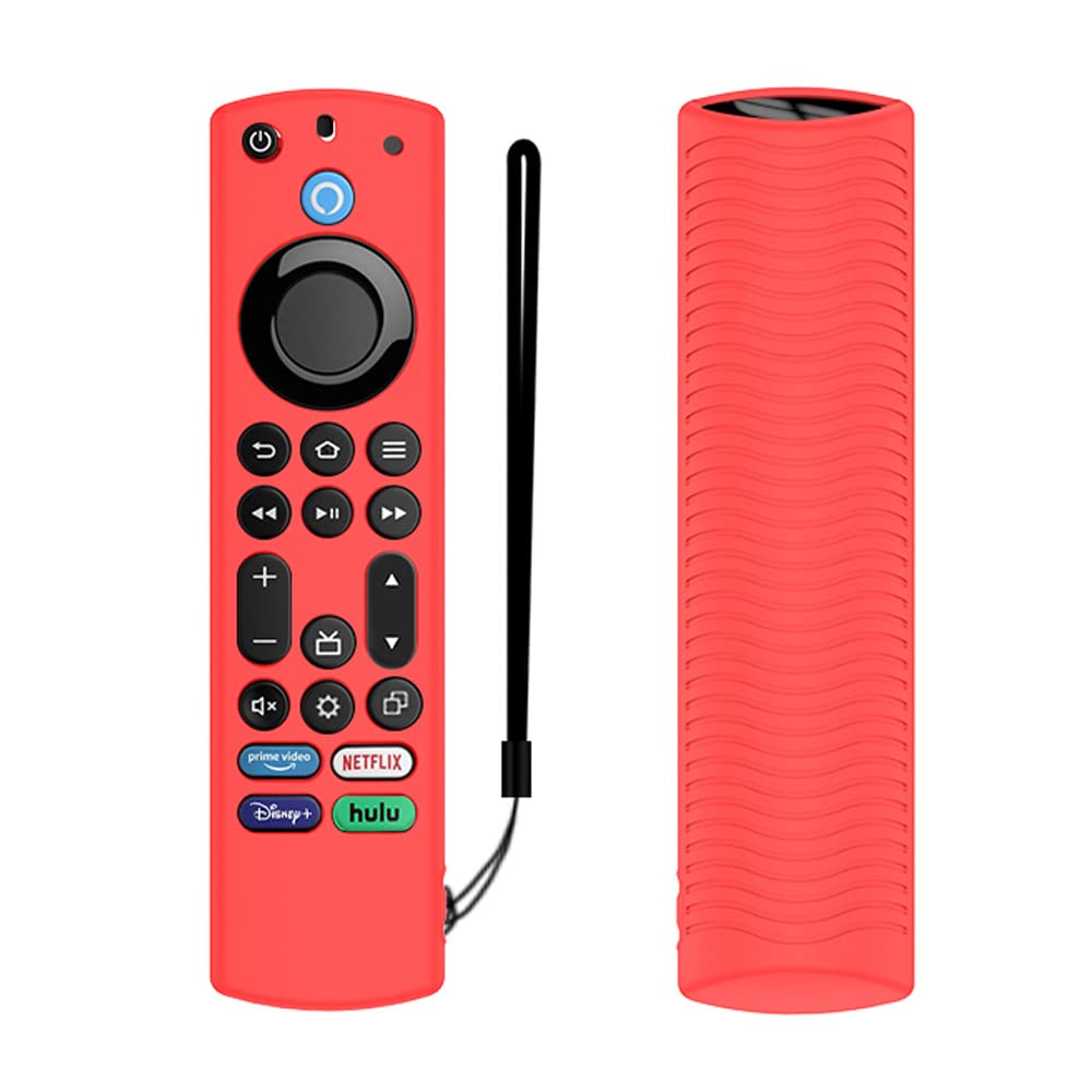Photo 1 of Silicone Remote Case for Toshiba/Insignia FireTV - Anti Slip, Shockproof with Lanyard (Red)