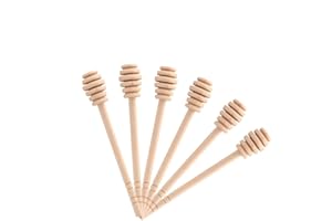 50Pcs/Set Household Wooden Portable Mini Jam Honey Dipper Jar Dispensing Collecting Stirring Rod Stick Mino Dispense Drizzle 