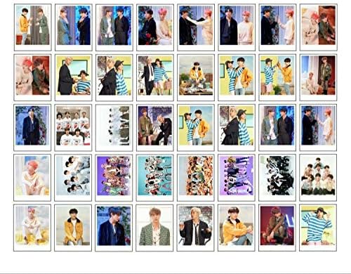 40PCS Bangtan Boy MAP of The Soul Pesonal New Album LOMO Card Set of Gift for A.R.M.Y- BTS Photo Postcard Set with 1 PCS Hemp Rope and 5 Photo Clips 2019 (D)