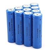 10PCS Deep Blue 18650 Rechargeable Battery 6000mah 3.7v Li-ion Battery