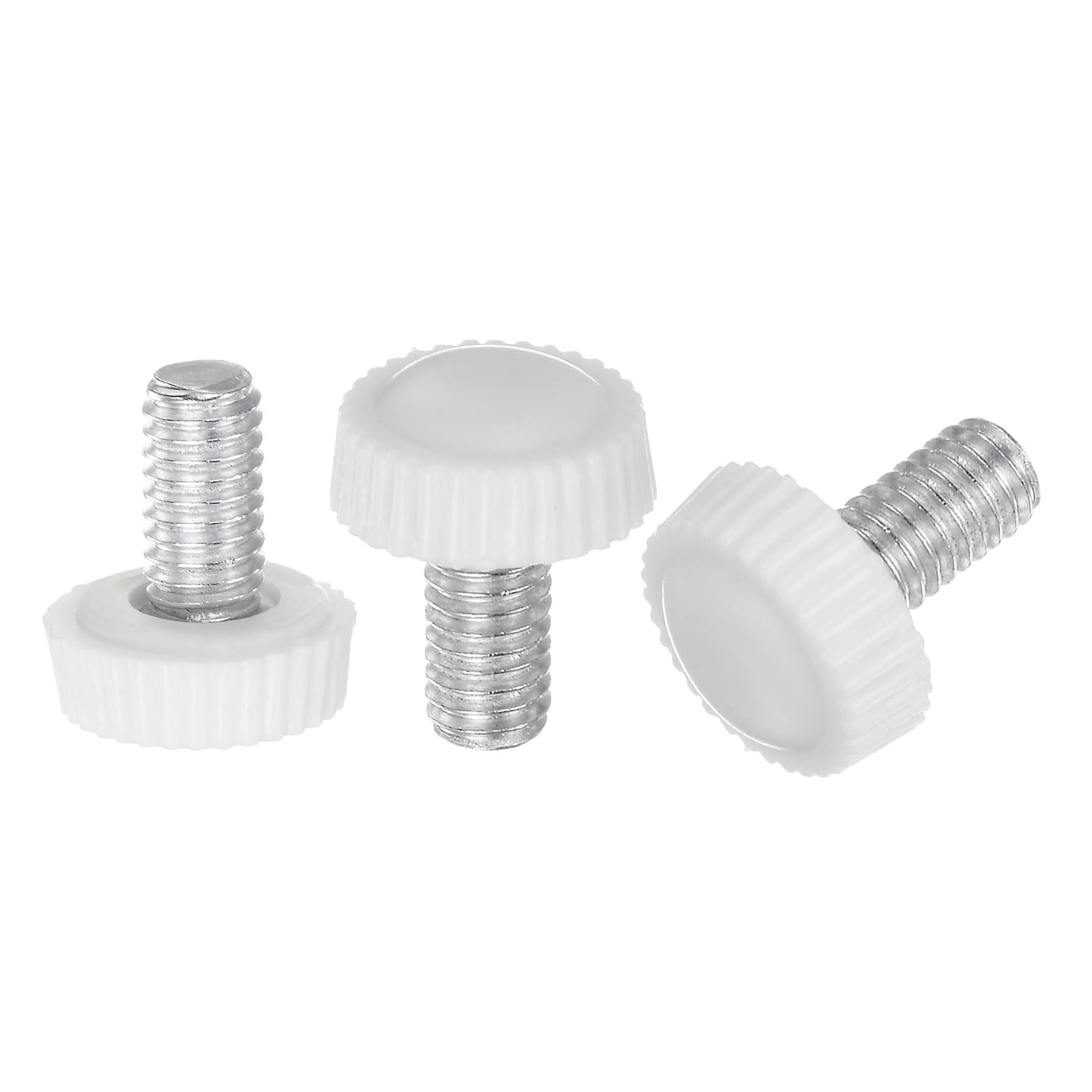Photo 1 of uxcell 20pcs M6 x 12mm Metric Male Thread Knurled Knobs, Thumb Screw Clamping Knobs Grip Plastic Handle Hand Knobs with Threaded Stud, White
