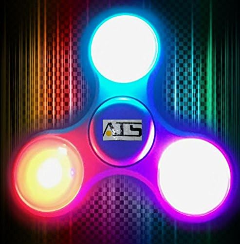 ATS fidget toy LED Light Up Switch Control blue color Ninja hand spinner Speed Long Spin Time Finger Toy for Stress and Anxiety Relief toy led Spinner for everyone by ATS trademark