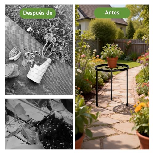 Paquete de 5 Soportes Para Plantas De Metal, Soporte para Macetas para Exteriores y Interiores, Soporte Redondo Para Exhibir Estante para Plantas en Niveles