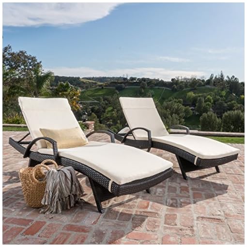 Christopher Knight Home Salem Outdoor Wicker Adjustable Chaise Lounges with Arms, with Cushions