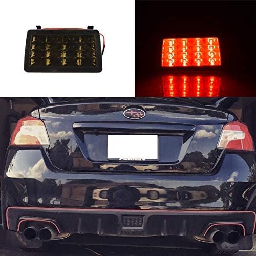 KEENICI F1 Style LED Rear Fog Light Kit 12V Fit 2011-up Subaru WRX STi, Impreza or VX Crosstrek Brake Stop Tail Lamp Assembly (Black) (Black)