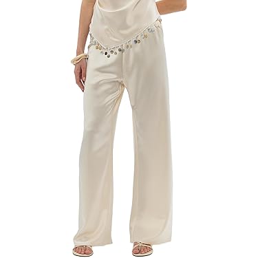 slim fit dress slacks SSYS The Valerie Sequin Wide Leg Pants *FINAL SALE*