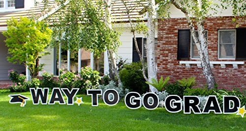 Way To Go Grad! Outdoor Yard Sign Announcement, Individual Letters Measure 18 Inches in Height and Come with Easy to Install Stakes, Perfect for Any Recent Graduate