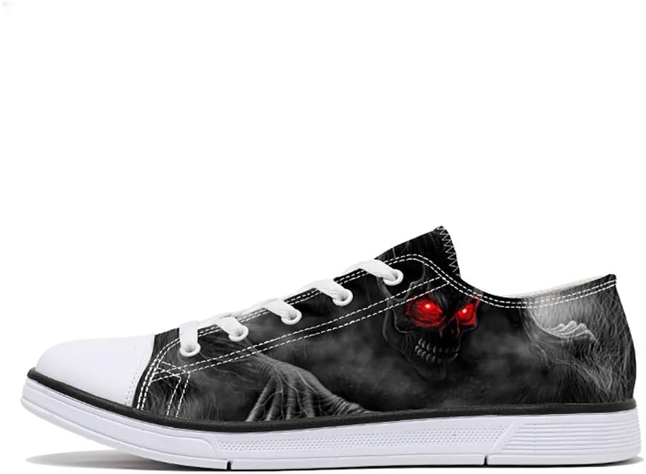 FIRST DANCEWomen Men Skull Printed Shoes Cool Paisley Print Fashion Sneakers for Teen Boys Girls Student Canvas Shoes for Ladies