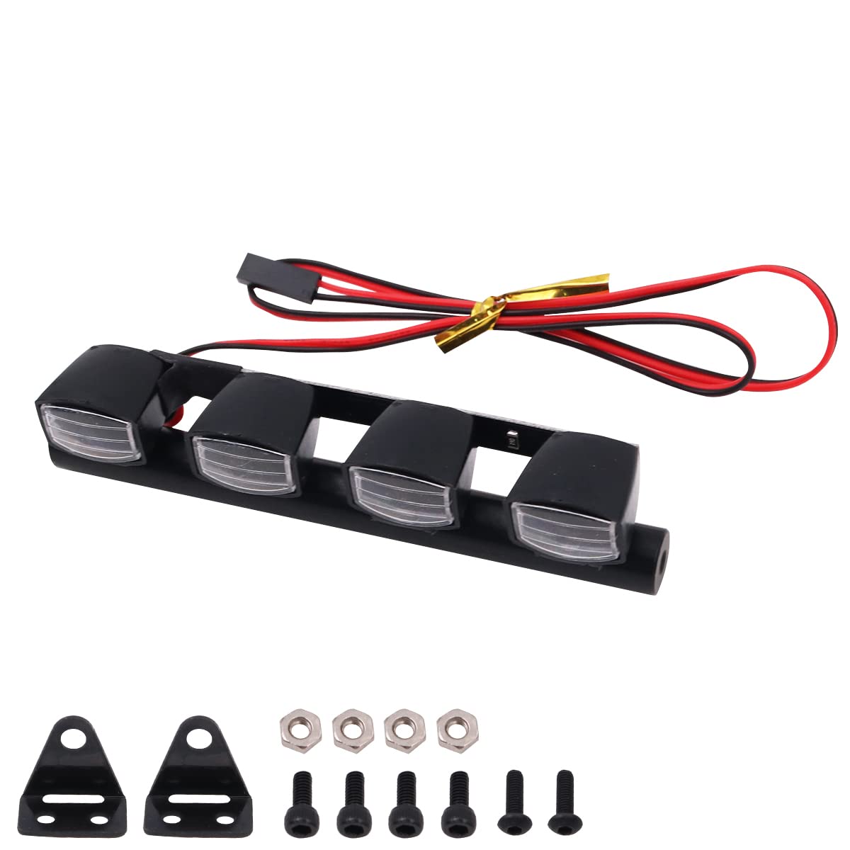 WANGCL RC Car LED Light Bar Rc Car Lights Roof Light Rc Light Kit 4LED 100mm for 1/10 RC Car Remote Control Monster Truck RC Crawler Compatible with TRX4 90046 SCX10