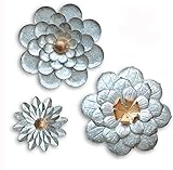 GIFTME 5 Galvanized Flowers Wall Decor Set of 3